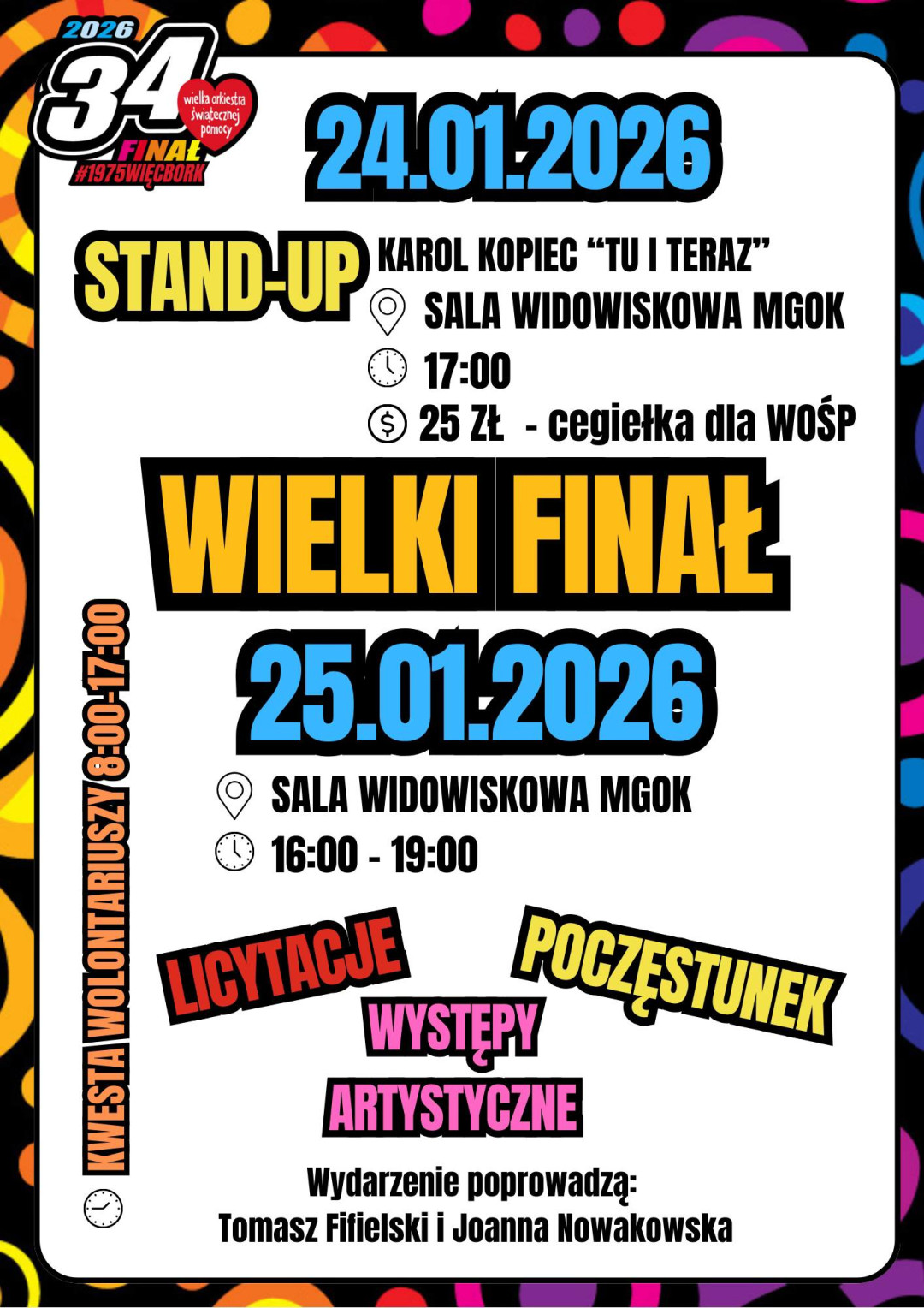 W Więcborku finał Wielkiej Orkiestry Świątecznej Pomocy rozpoczyna się już w sobotę (24.01)