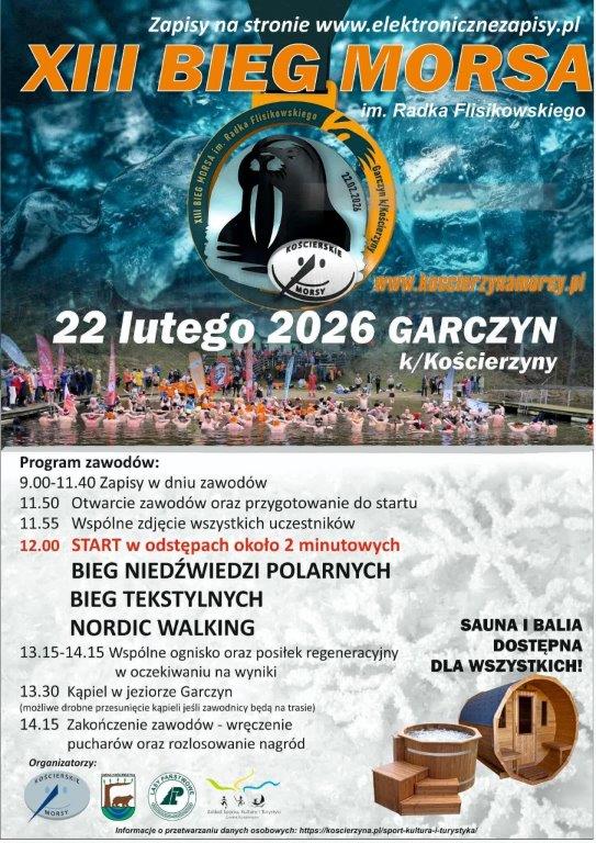 Jutro (22.02) w Garczynie koło Kościerzyny odbędzie się 13. edycja Biegu Morsa