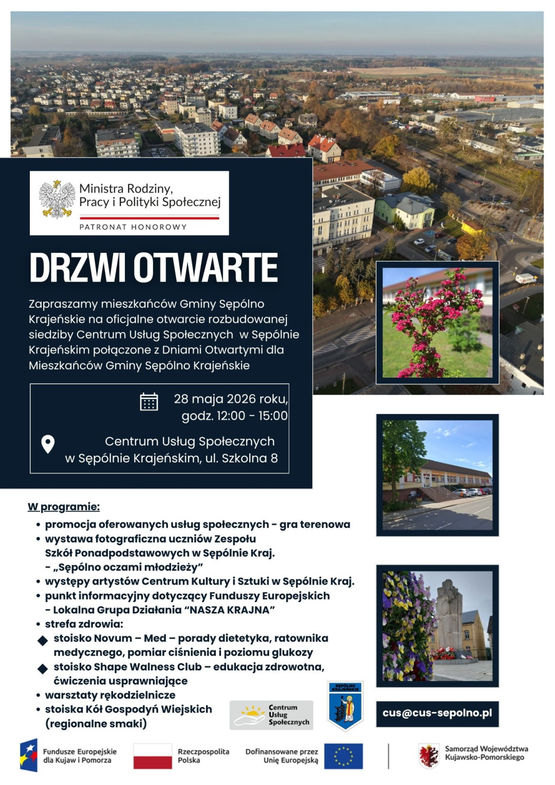 Centrum Usług Społecznych w Sępólnie Krajeńskim zaprasza na "drzwi otwarte". Jutro (28.05) otwarcie rozbudowanej siedziby